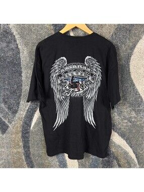 NWT Keya American Angel Forever T-Shirt Mens XL Black Biker